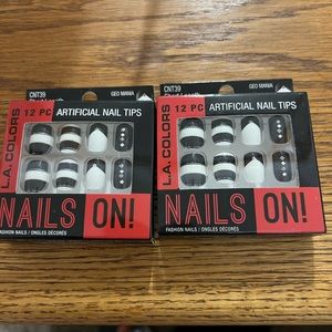 2 packages of 12 pc LA colors artificial nail tips